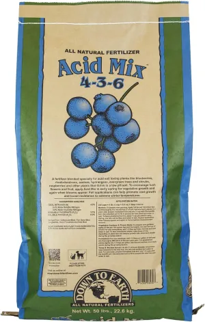 Down to Earth All Natural Fertilizers Acid Mix 4-3-6, 50 lb Bag Plant Food for Blueberries Raspberries