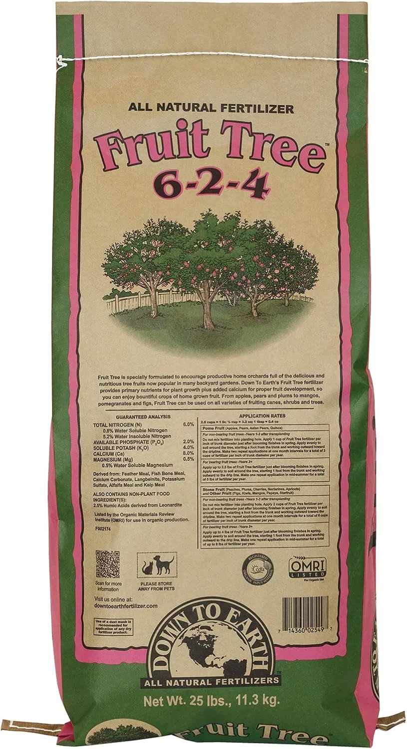 Down to Earth Organic Fruit Tree Fertilizer Mix 6-2-4, 25lb