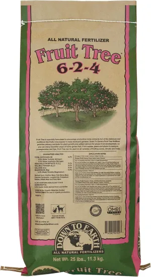 Down to Earth Organic Fruit Tree Fertilizer Mix 6-2-4, 25lb