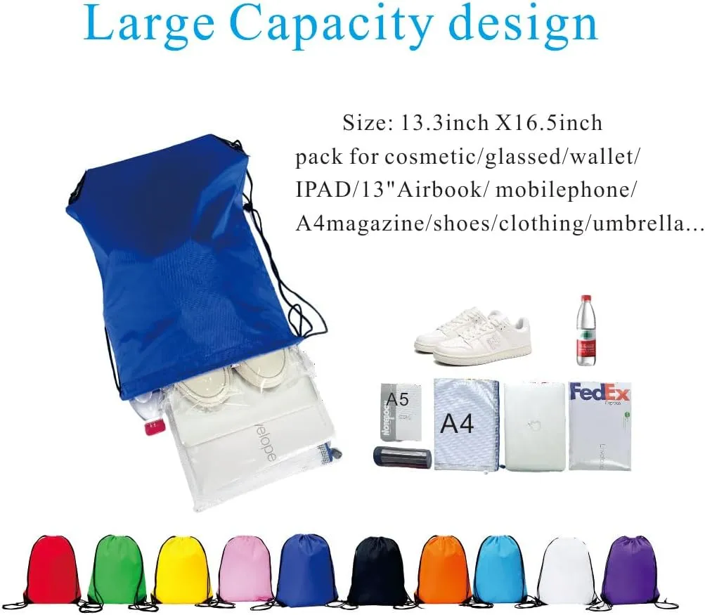 Drawstring Backpack Bulk 50 Packs Draw String Bags for Gym Sports Trip Pedestrianism ride Cinch Sack DIY for Women Men (purple)