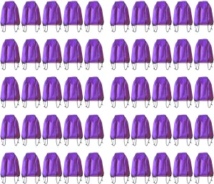 Drawstring Backpack Bulk 50 Packs Draw String Bags for Gym Sports Trip Pedestrianism ride Cinch Sack DIY for Women Men (purple)