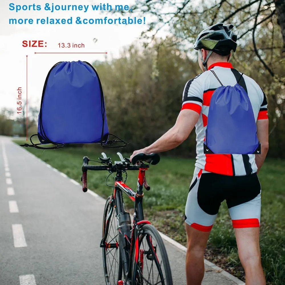 Drawstring Backpack Bulk 50 Packs Draw String Bags for Gym Sports Trip Pedestrianism ride Cinch Sack DIY for Women Men (purple)