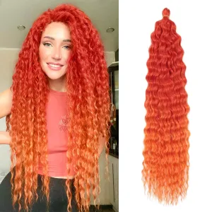 Dsoar Water Wave Twist Crochet Hair Deep Twist Hair Bundles Synthetic Curly Braiding Hair Extension Ombre Curl Braiding Hairpiece, 22Inch 3 Packs