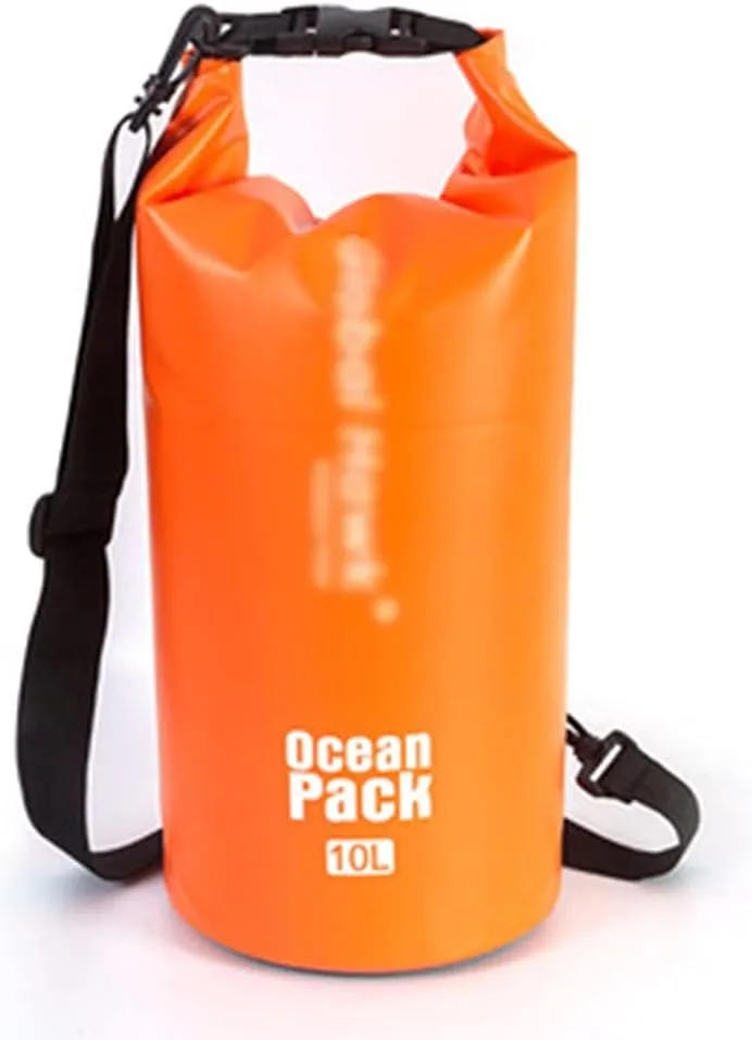 Durable and Compact Floating Waterproof Dry Bag, Lightweight Roll Top Sack with Straps, for Swimming, Kayak, Rafting & Boating (Color : Orange)