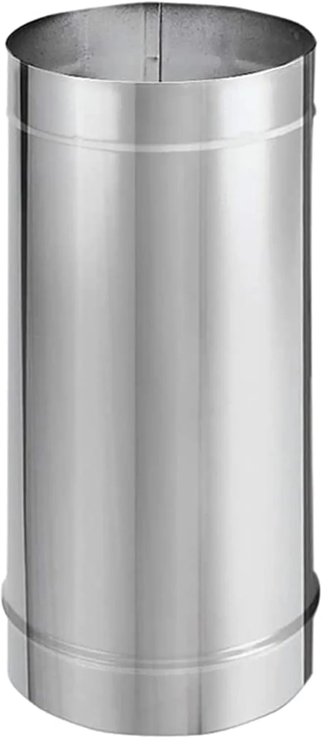 DuraVent DuraBlack 48 Inch x 6 Inch Stainless Steel Single Wall Wood Burning Stove Pipe Connector to Vent Smoke and Exhaust, Silver