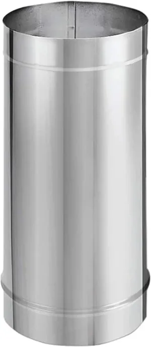 DuraVent DuraBlack 48 Inch x 6 Inch Stainless Steel Single Wall Wood Burning Stove Pipe Connector to Vent Smoke and Exhaust, Silver