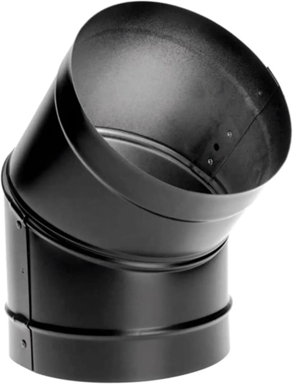 DuraVent DuraBlack 6 Inches Stainless Steel Single Wall Wood Burning Stove 45 Degree Elbow Pipe Connector to Vent Smoke and Exhaust, Black