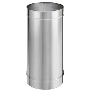 DuraVent DuraBlack 6DBK-12SS 12 x 6 Inches Stainless Steel Single Wall Wood Burning Stove Pipe Connector to Vent Smoke and Exhaust, Silver