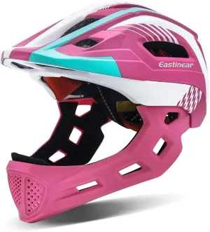 EASTINEAR Kids Bike Helmet Full Face Adjustable Children Bicycle Helmets with LED Light Cycling Helmet for Boys and Girls Ages 3-8