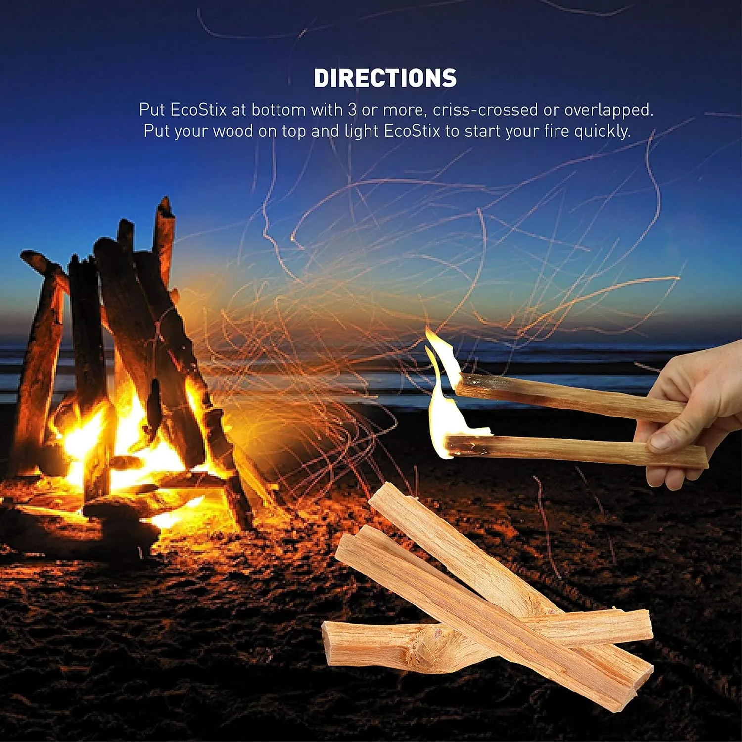 Eco-Stix Fatwood Fire Starter Kindling Firewood Sticks Bulk Packaged Firestarters 100% All Natural Resin Ocote 50LB