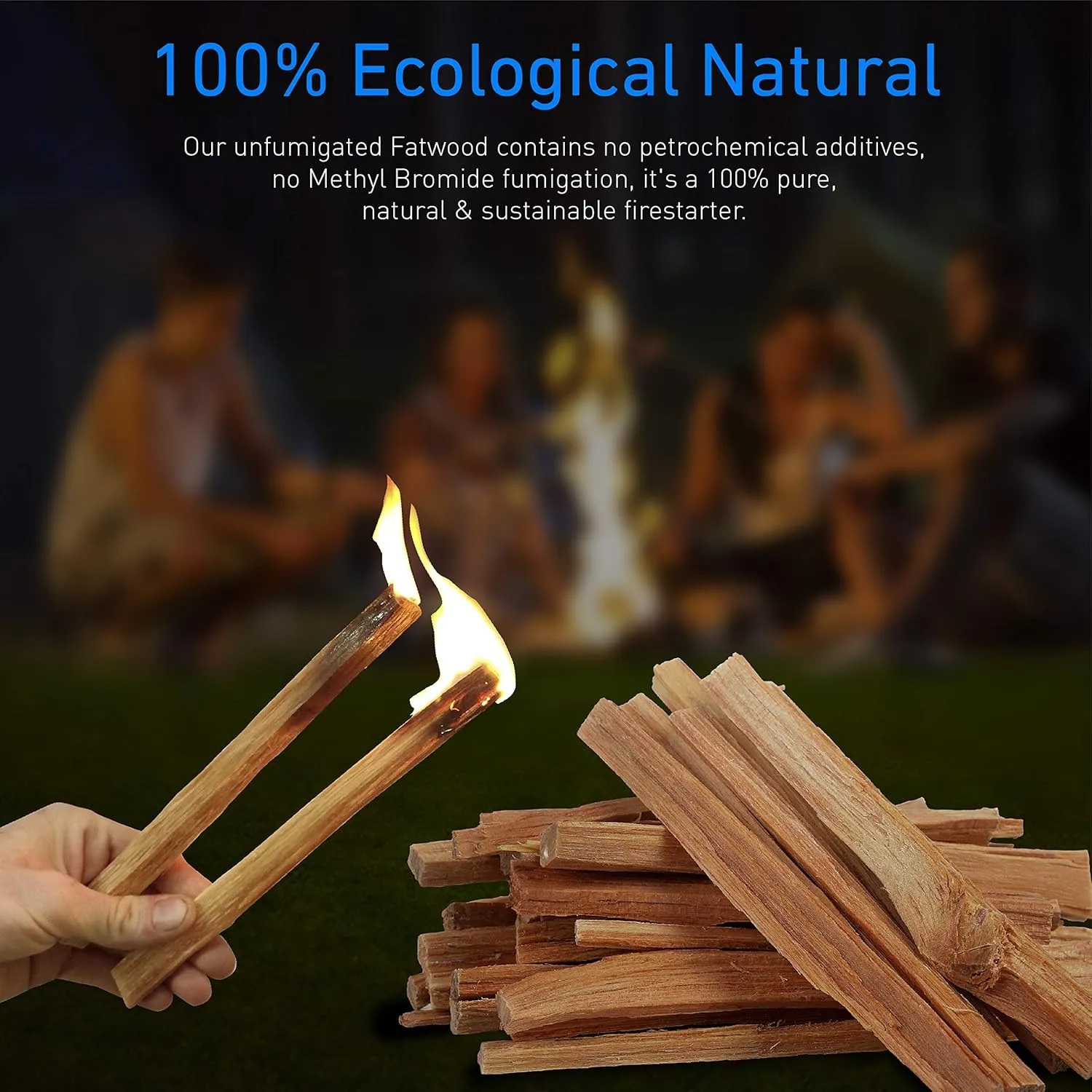 Eco-Stix Fatwood Fire Starter Kindling Firewood Sticks Bulk Packaged Firestarters 100% All Natural Resin Ocote 50LB