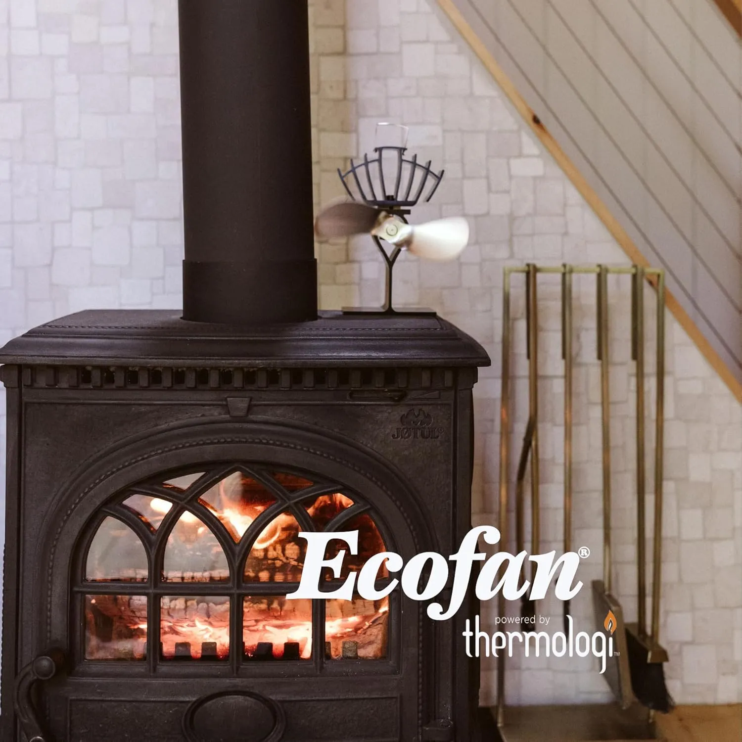 Ecofan® UltrAir, Classic Styled, Heat Powered Wood Stove Fan, 125 CFM, 810CABBX, Mid-Sized, 7.9" Blade, Gold