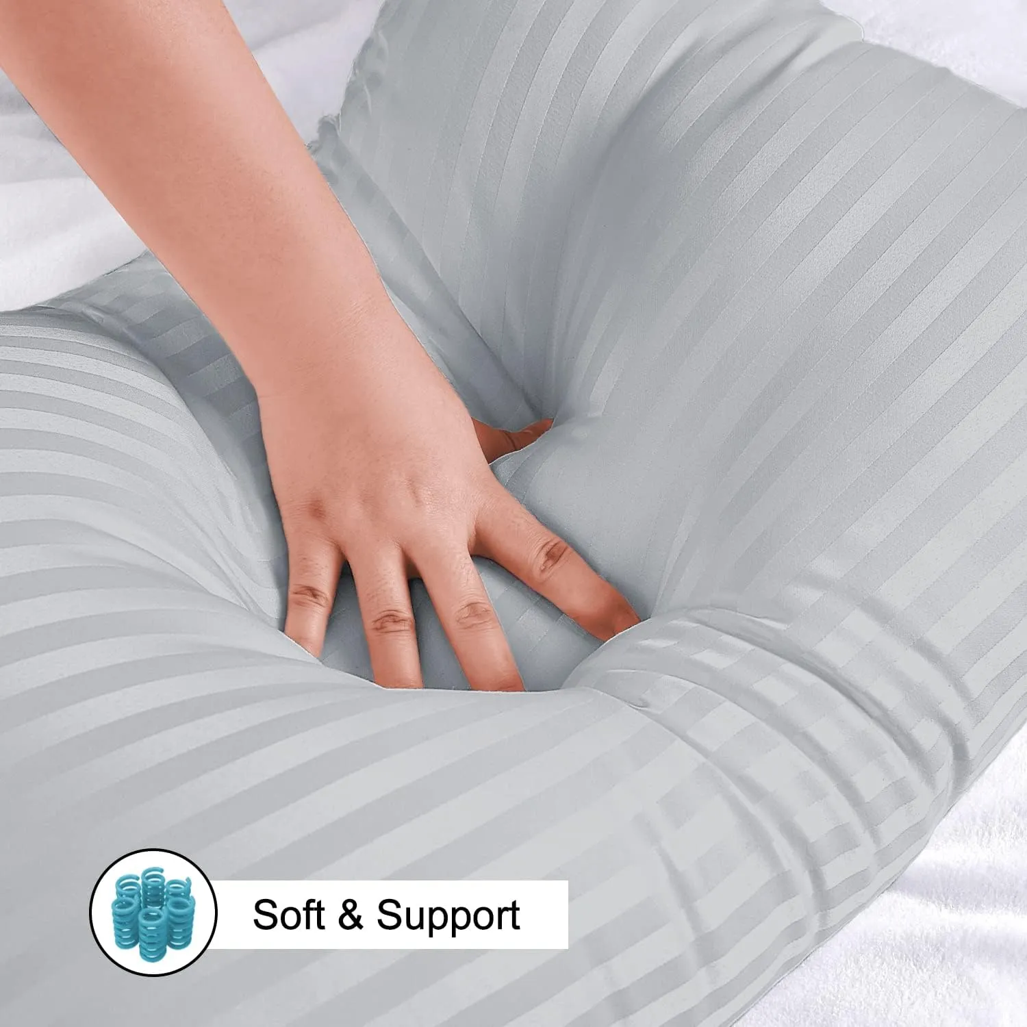EIUE Bed Pillows for Sleeping 2 Pack Queen Size，Pillows for Side and Back Sleepers,Super Soft Down Alternative Microfiber Filled Pillows,20 x 30 Inches,Grey