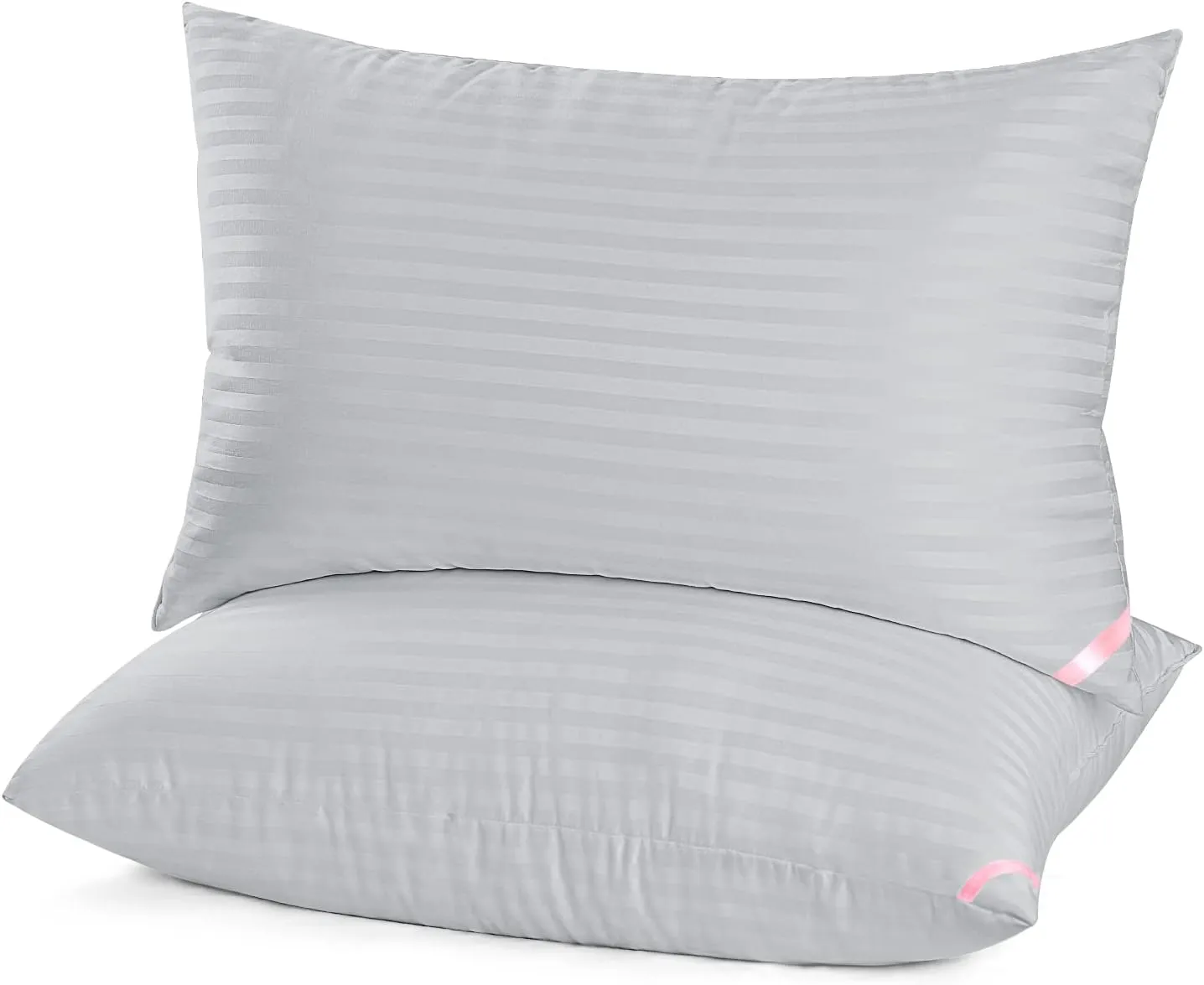 EIUE Bed Pillows for Sleeping 2 Pack Queen Size，Pillows for Side and Back Sleepers,Super Soft Down Alternative Microfiber Filled Pillows,20 x 30 Inches,Grey