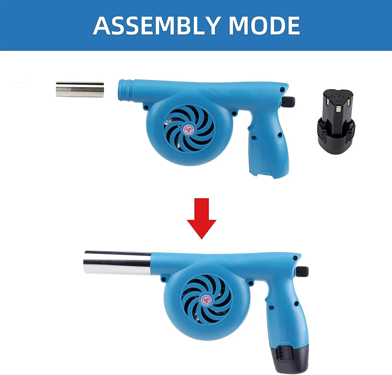 Electric Bellows Portable Fireplace Tools 12V 5000 RPM Fan Bellows Fire Wood Stove Blower Outdoor BBQ Camping Fire Fan(Without gloves and toolbag)
