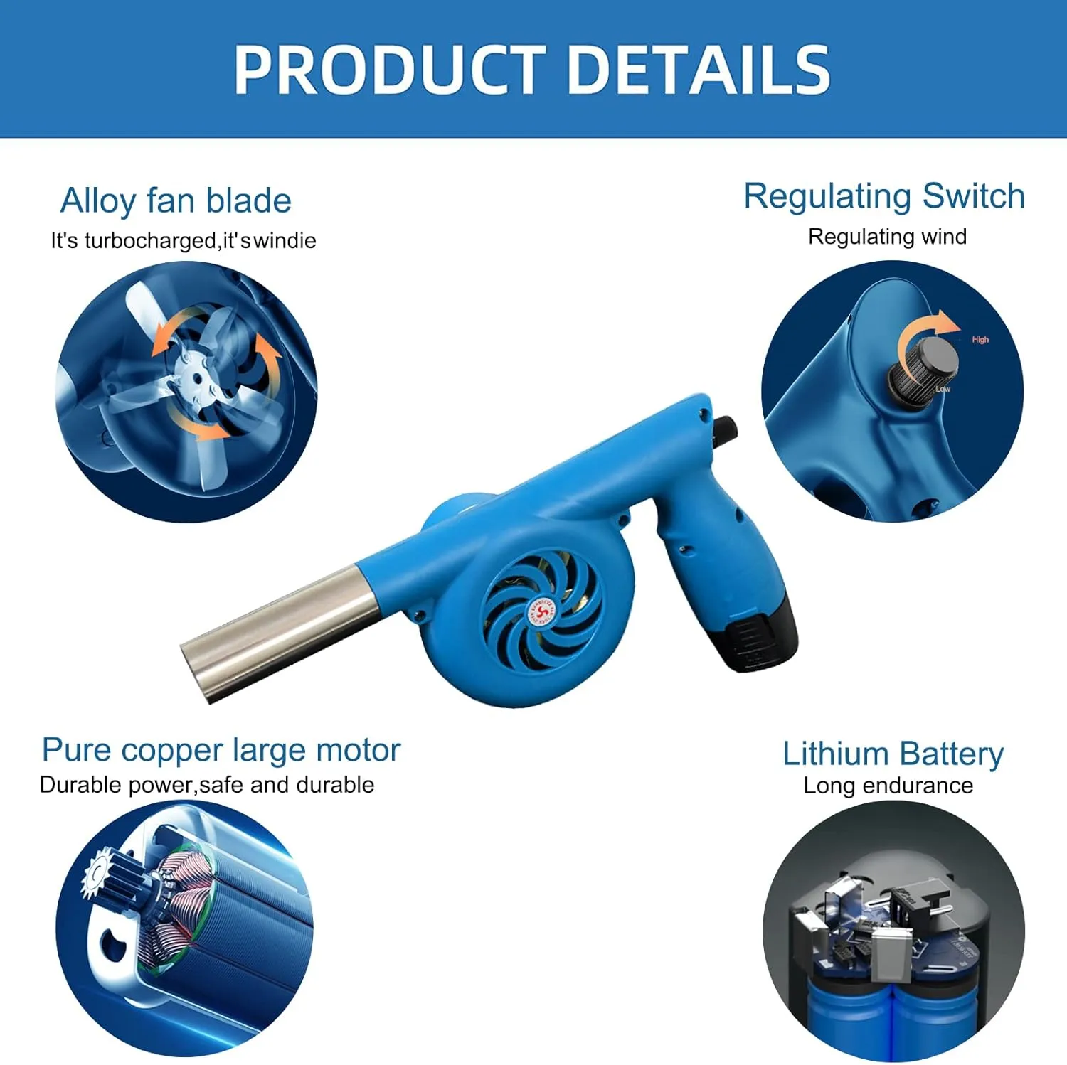 Electric Bellows Portable Fireplace Tools 12V 5000 RPM Fan Bellows Fire Wood Stove Blower Outdoor BBQ Camping Fire Fan(Without gloves and toolbag)