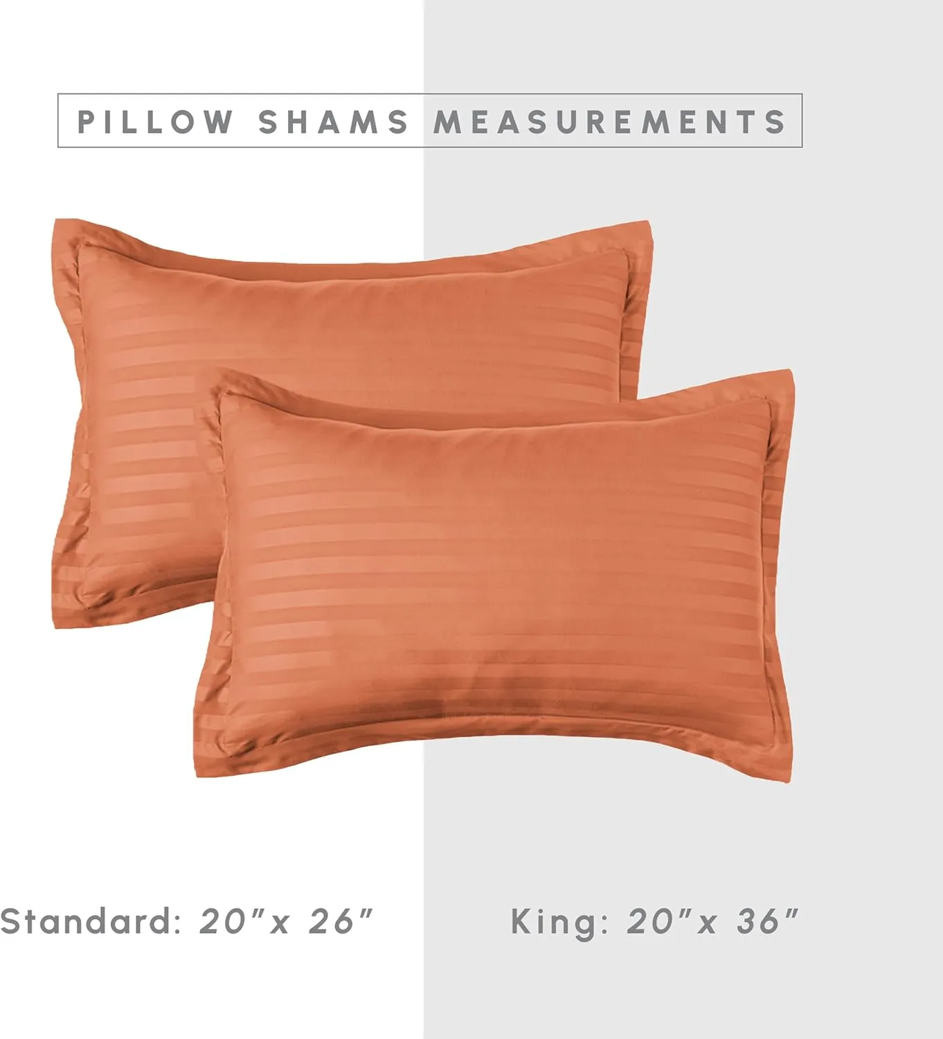 Elegant Comfort Silky Soft 8-Piece Dobby Stripe Bed-in-a-Bag Comforter Set, Includes 4pc Smart Sheet Set, Bed Skirt, Comforter, Matching Pillowcases and Shams - King/California King, Coral
