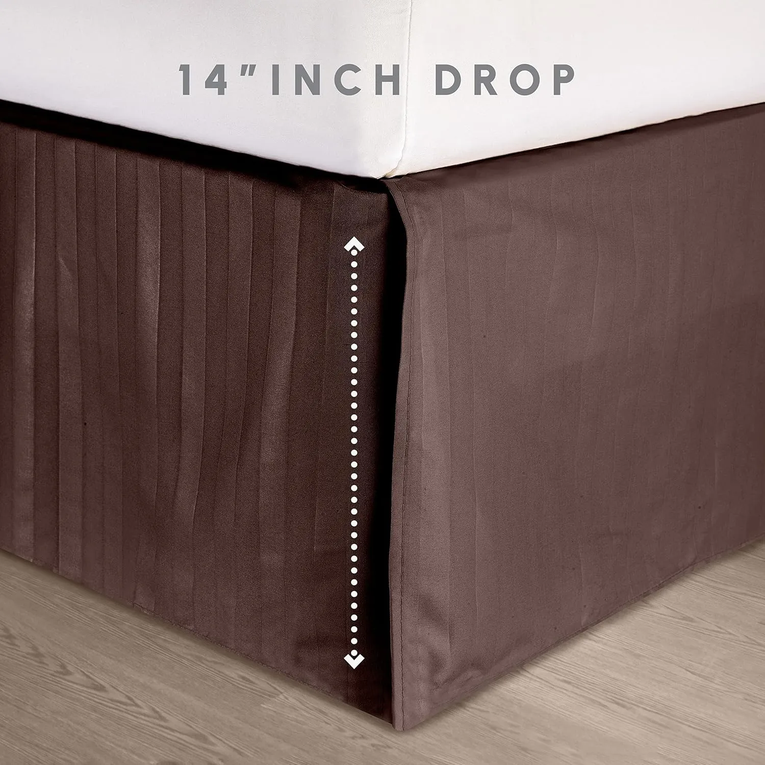 Elegant Comfort Wrinkle Resistant - Silky Soft Dobby Stripe Bed-in-a-Bag 8-Piece Comforter Set - King Chocolate