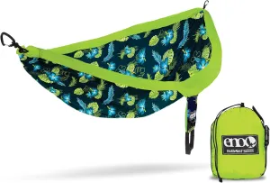 ENO, Eagles Nest Outfitters DoubleNest Print Lightweight Camping Hammock, 1 to 2 Person, Green Aloha