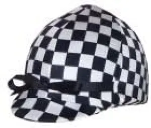 Equestrian Riding Helmet Cover - Black and White Check