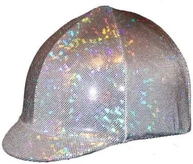 Equestrian Riding Helmet Cover - Holographic Silver