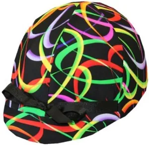 Equestrian Riding Helmet Cover - Neon Ribbons HC