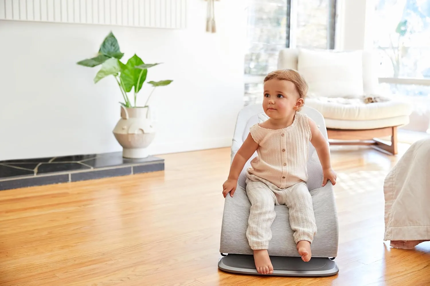 Ergobaby Evolve 3-in-1 Bouncer, Adjustable Multi Position Baby Bouncer Seat, Fits Newborn to Toddler, Charcoal