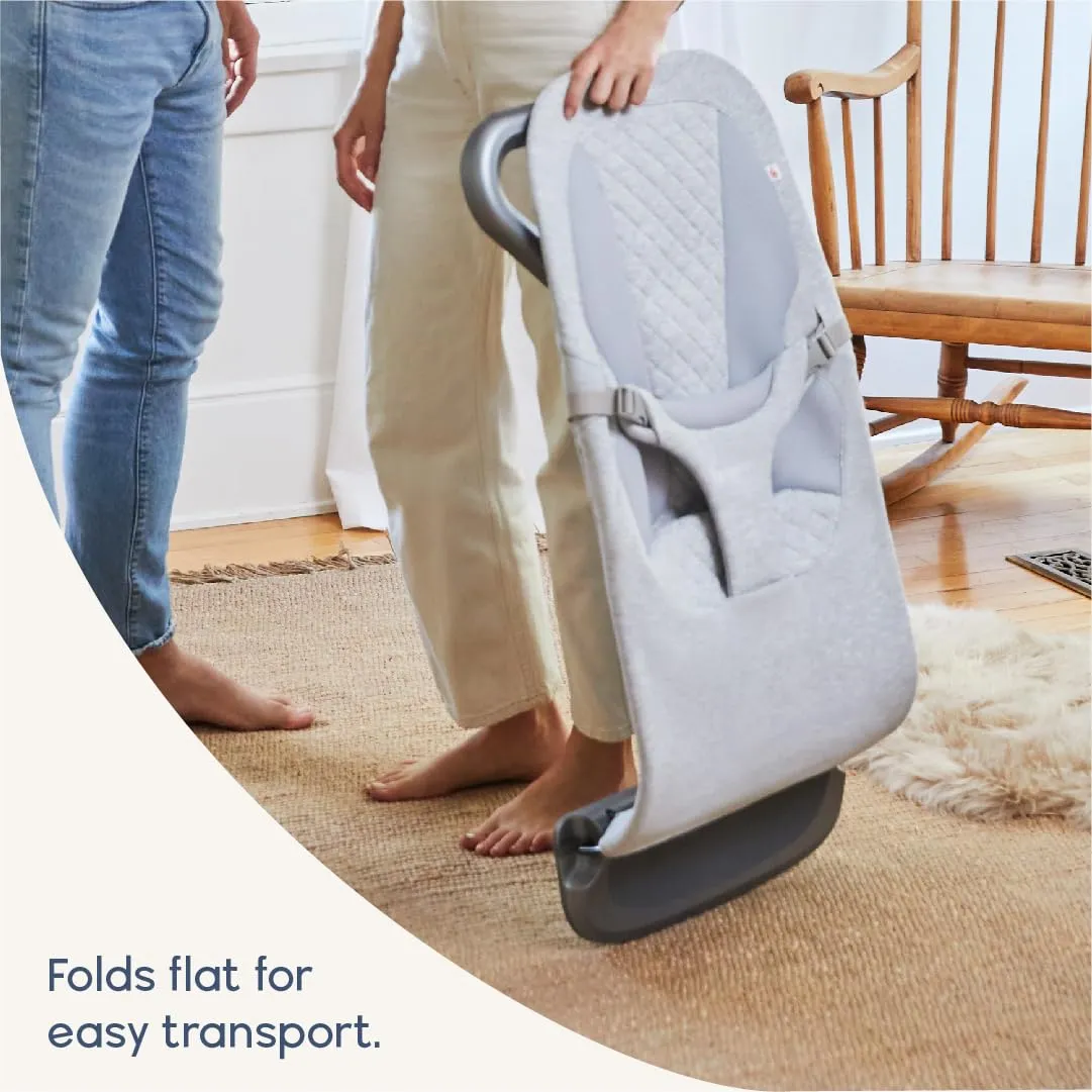 Ergobaby Evolve 3-in-1 Bouncer, Adjustable Multi Position Baby Bouncer Seat, Fits Newborn to Toddler, Charcoal
