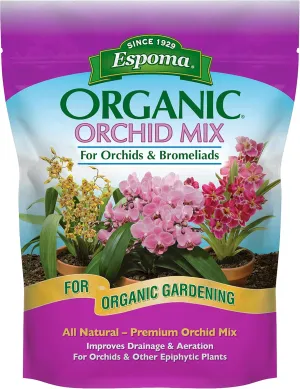 Espoma Organic Orchid Mix 4-Quart Bag. for All Orchids and Bromeliads. Ideal for Phalaenopsis, Dendrobium, and Other Types of Orchids. for Organic Gardening - 4 Pack