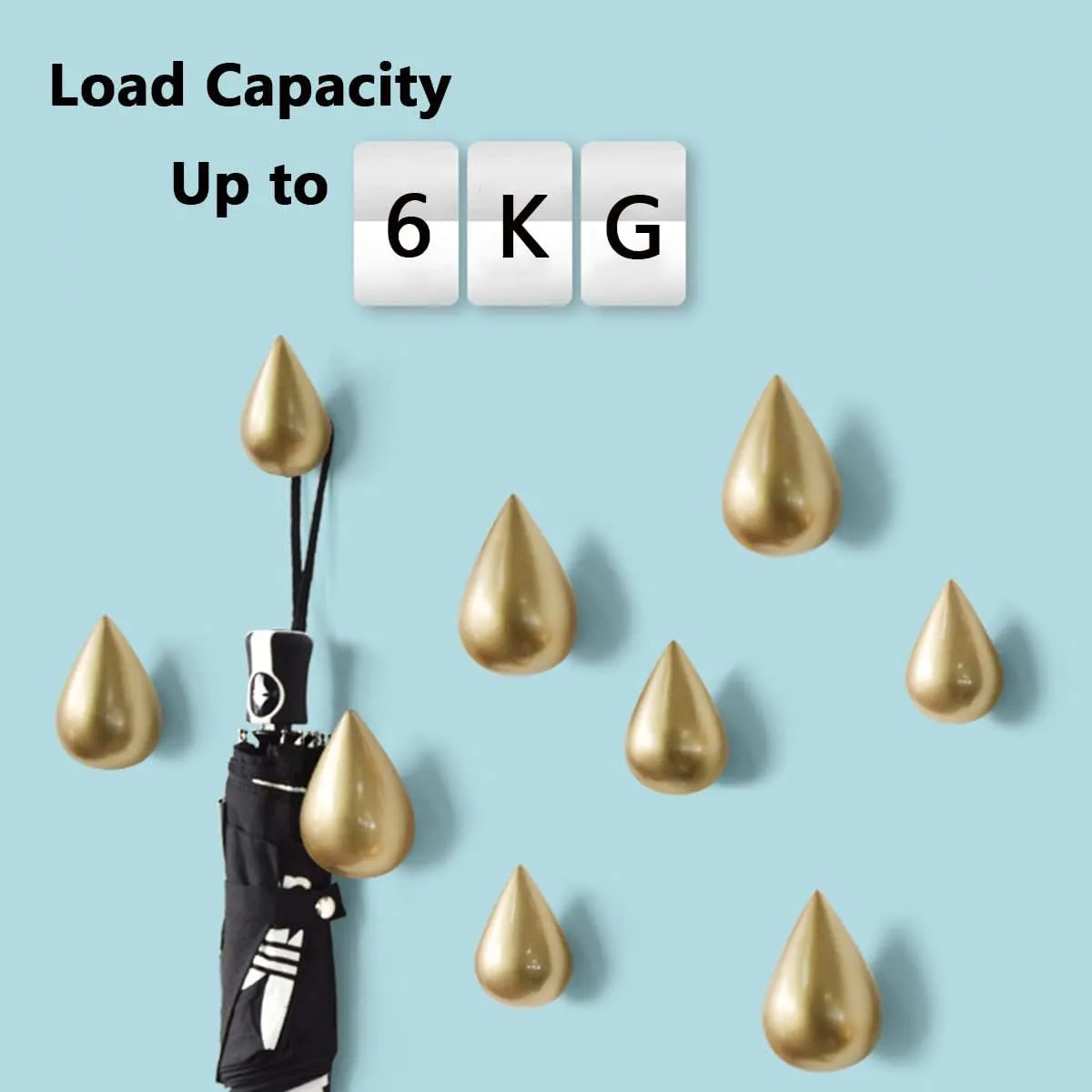 ESUPPORT Modern Decor Creative Coat Hanger Hooks Dressing Room Wall Decoration (Gold, Large)