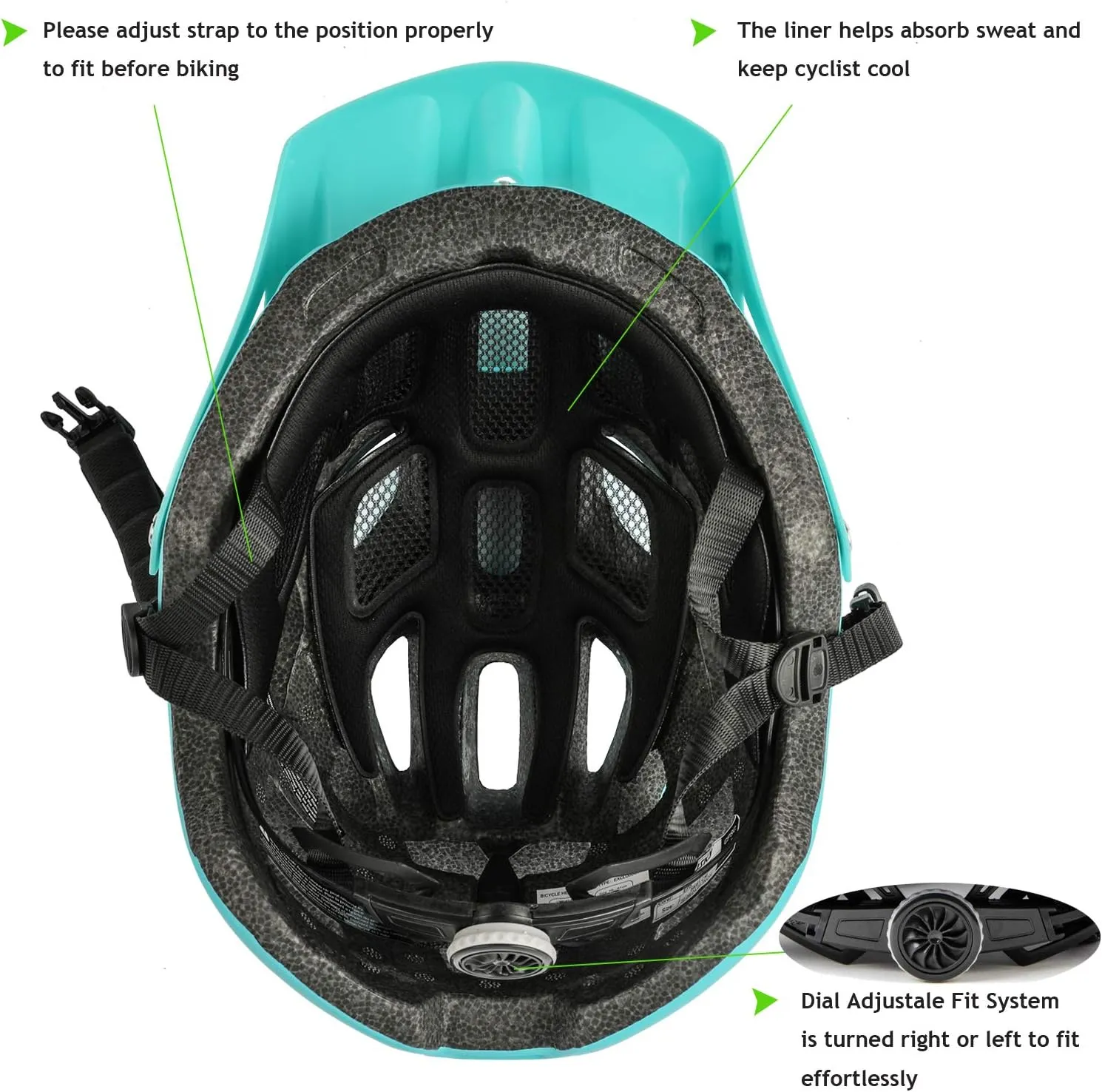 Exclusky Bike Helmet Mountain Bike Helmet for Adults Lightweight MTB Cycling Helmet for Men Women Adjustable Bicycle Helmet with Visor