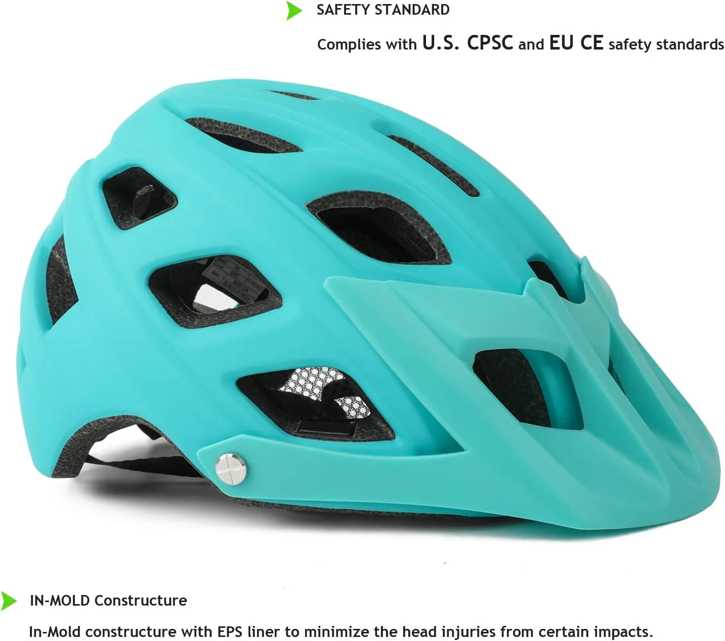 Exclusky Bike Helmet Mountain Bike Helmet for Adults Lightweight MTB Cycling Helmet for Men Women Adjustable Bicycle Helmet with Visor