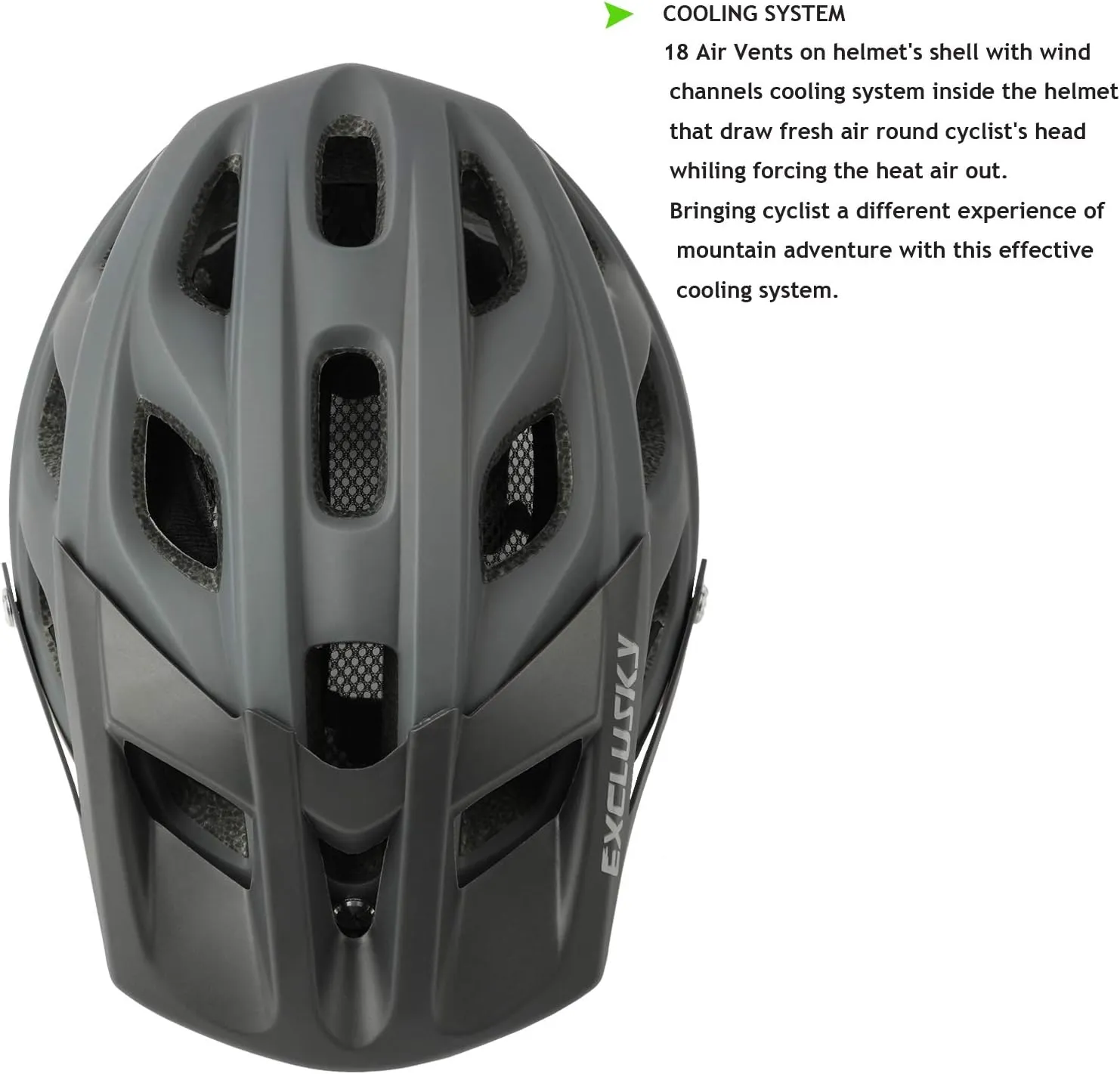 Exclusky Bike Helmet Mountain Bike Helmet for Adults Lightweight MTB Cycling Helmet for Men Women Adjustable Bicycle Helmet with Visor