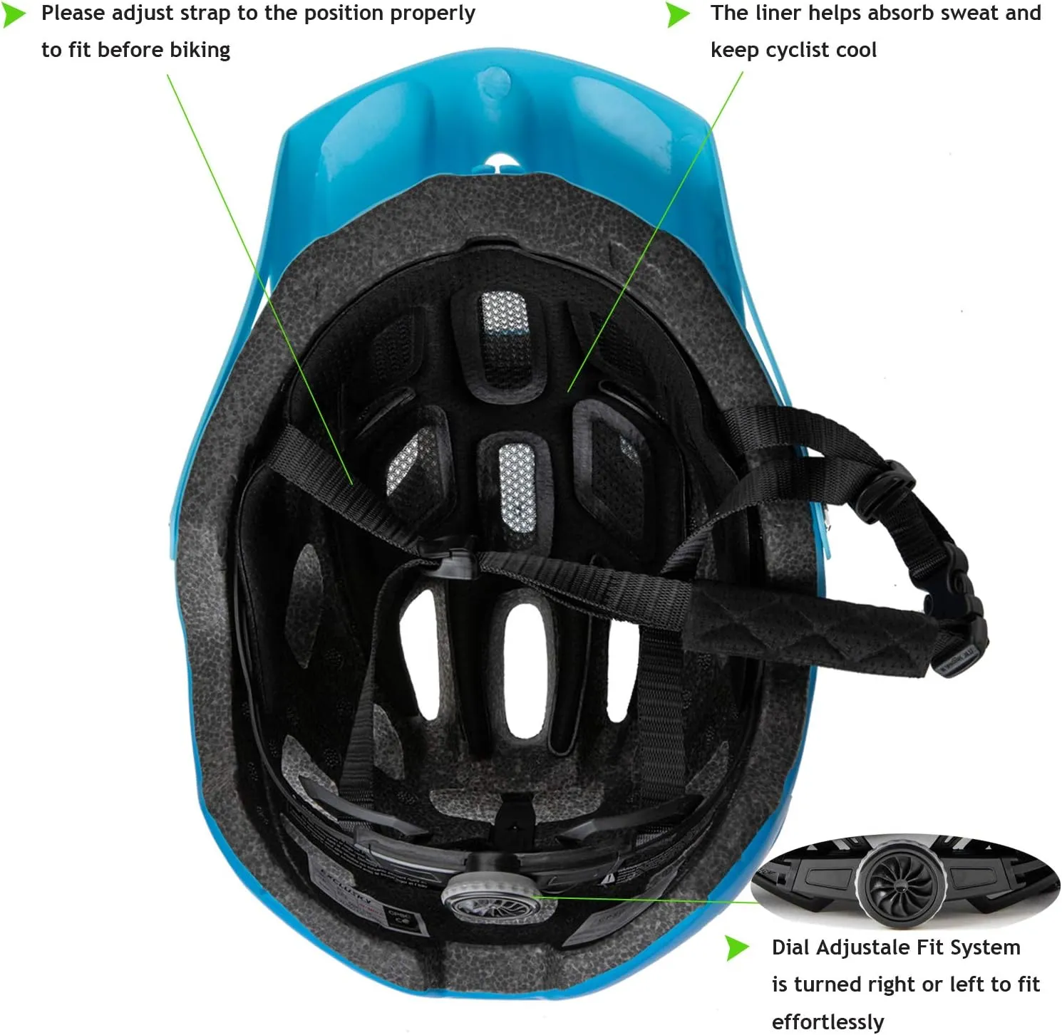 Exclusky Bike Helmet Mountain Bike Helmet for Adults Lightweight MTB Cycling Helmet for Men Women Adjustable Bicycle Helmet with Visor