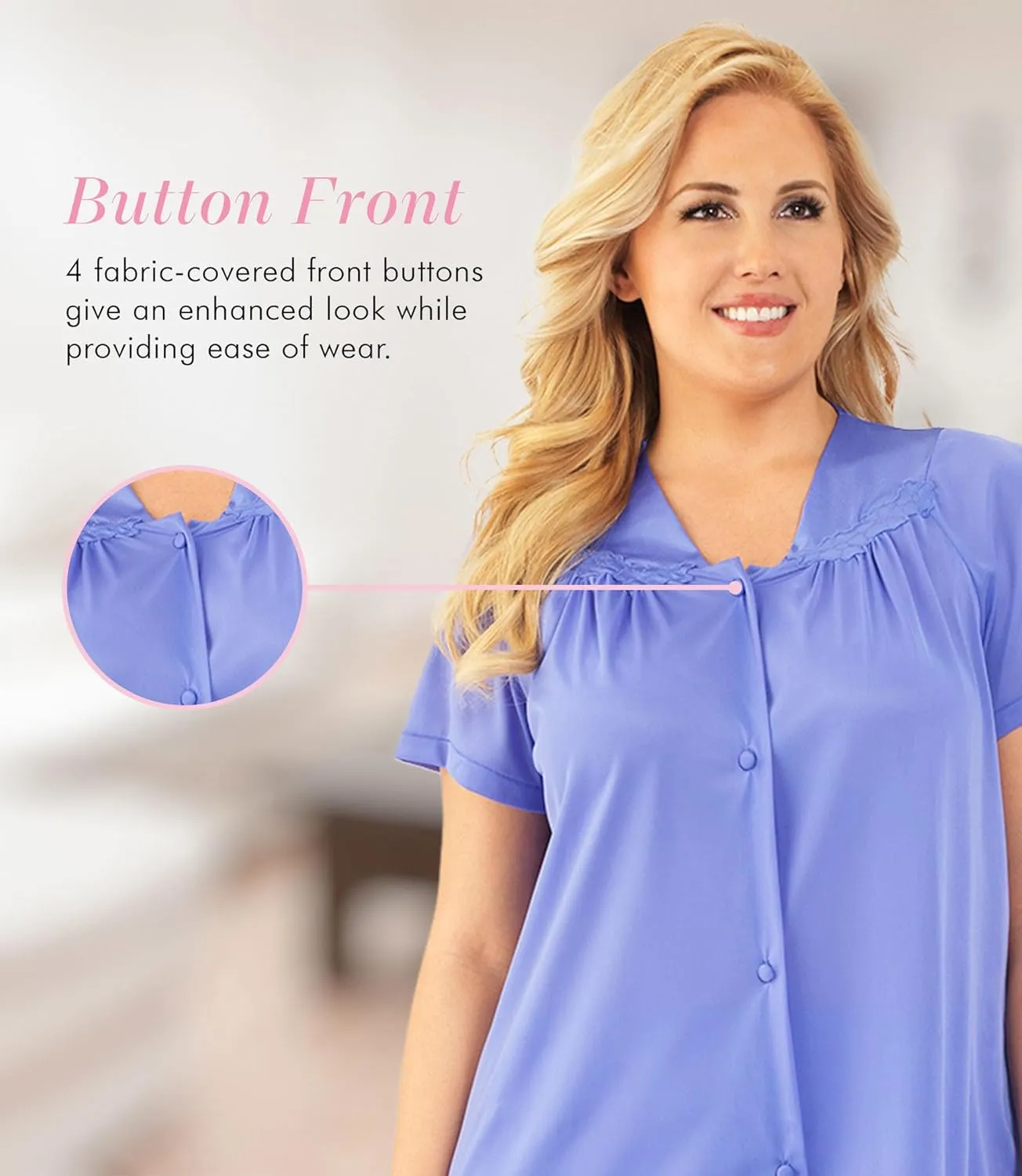 Exquisite Form 90107 Women's Nylon Tricot Short Sleeve Matching Pajama Set