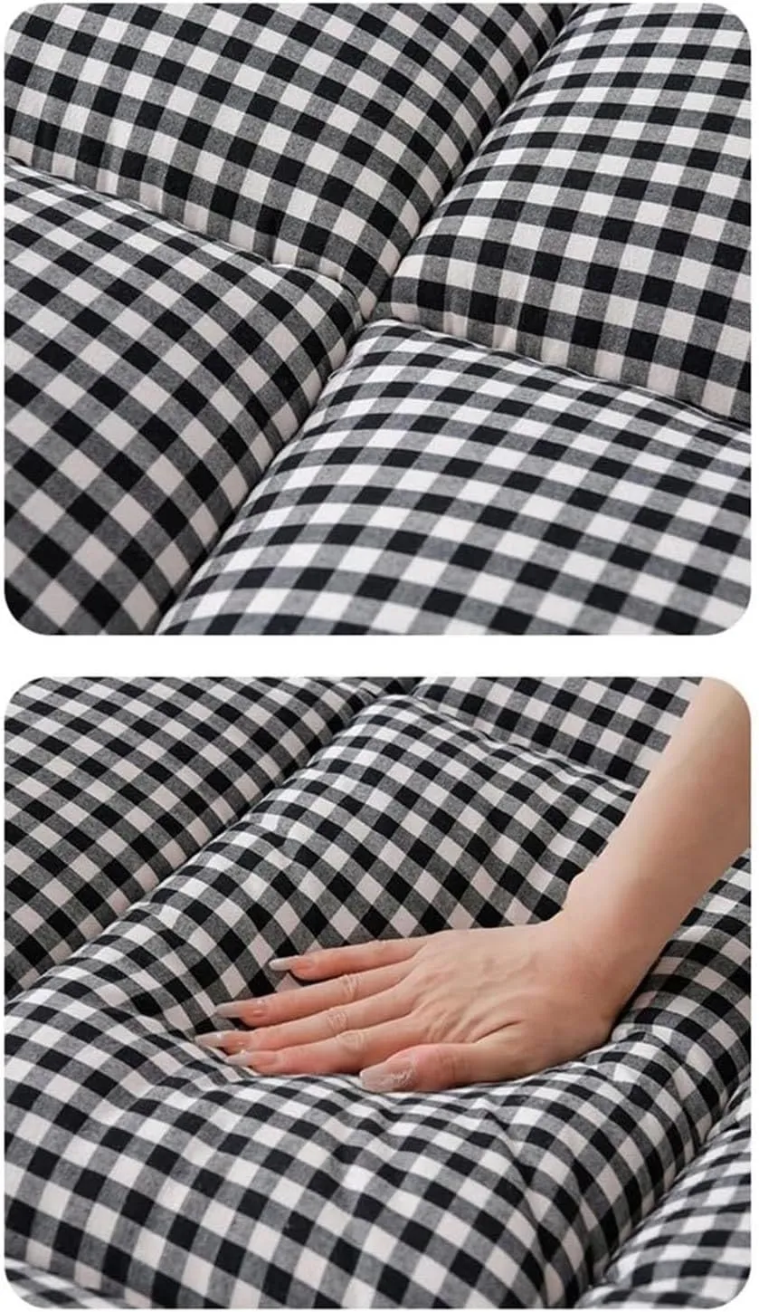 Extra Thick Fluffy Floor Futon Mattress, Japanese Style Floor Mattress Foldable Roll Up Mattress Sleeping Floor Mattress for Bedrooms/Tents(Black,180 * 200cm)