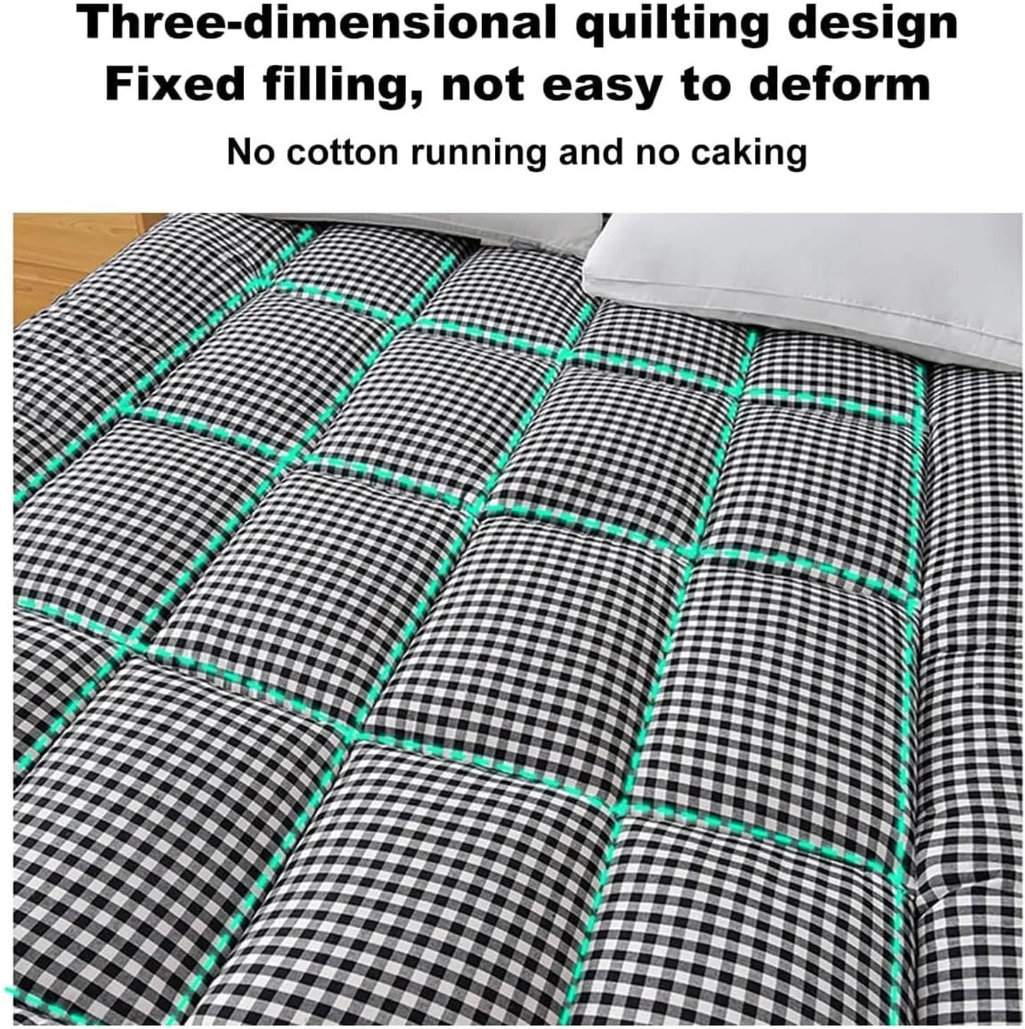Extra Thick Fluffy Floor Futon Mattress, Japanese Style Floor Mattress Foldable Roll Up Mattress Sleeping Floor Mattress for Bedrooms/Tents(Black,180 * 200cm)