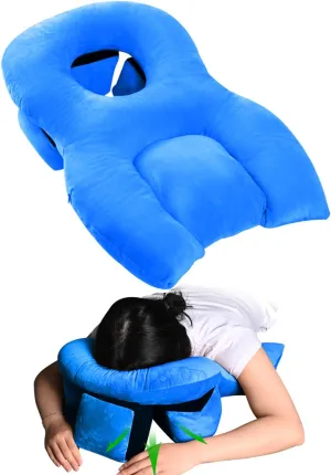 Face Down Pillow for Sleeping, Height Adjustable Face Down After BBL/Eye Surger, Stomach Sleeping Pillow, Prone Pillow, Retinal Vitrectomy Recovery Equipment, Home Massage Pillow, Blue