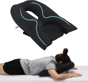 Face Down Pillow for Sleeping, Prone Pillow for Vitrectomy or Retinal Surgery, Adjustable Height Prone Prone Pillow Face Down Sleep, Retina Lying Pillow Eye Surgery Recovery (Square Black)