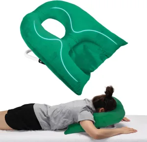 Face Down Pillow for Sleeping, Prone Pillow for Vitrectomy or Retinal Surgery, Adjustable Height Prone Prone Pillow Face Down Sleep, Retina Lying Pillow Eye Surgery Recovery (Velvet-Green)