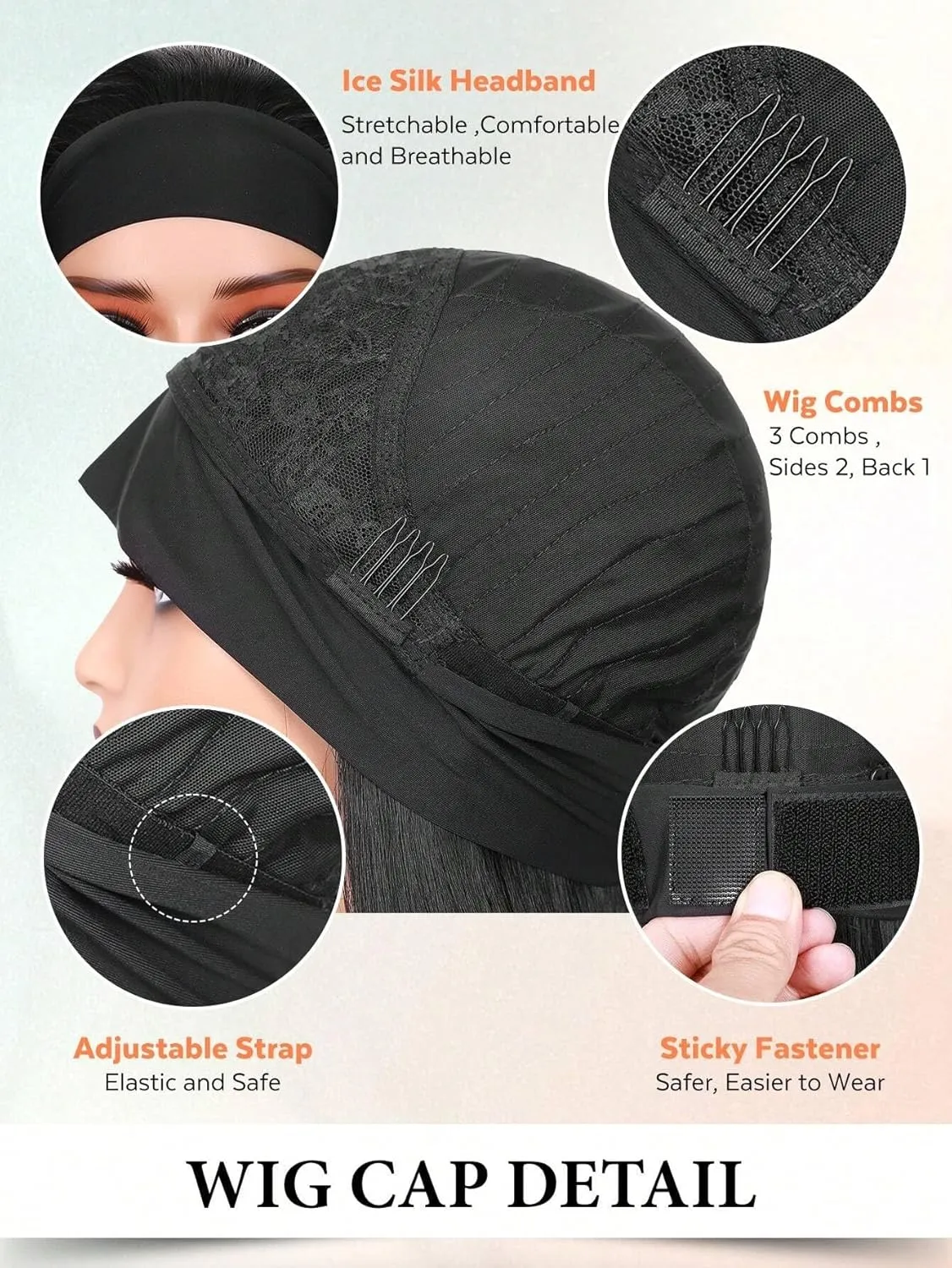 Fancy Hair Short Straight Headband Wigs Wear and Go Short Bob Wig Synthetic Shoulder Length Black Straight Headband Wig for Black Women 14 inches