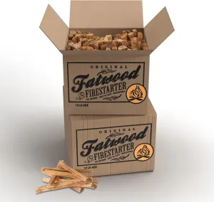 Fatwood Fire Starter Sticks 10-lb Box 2-Pack - Indoor or Outdoor All Natural Pine Fire Starters for Campfires, Fireplace, Firepit, Wood Stove, or BBQ Grill - Kindling Wood Firewood by Pure Garden