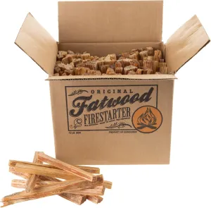 Fatwood Fire Starter Sticks 10-lb Box - Indoor or Outdoor All Natural Pine Fire Starters for Campfires, Fireplace, Firepit, Wood Stove, or BBQ Grill - Kindling Wood Firewood by Pure Garden