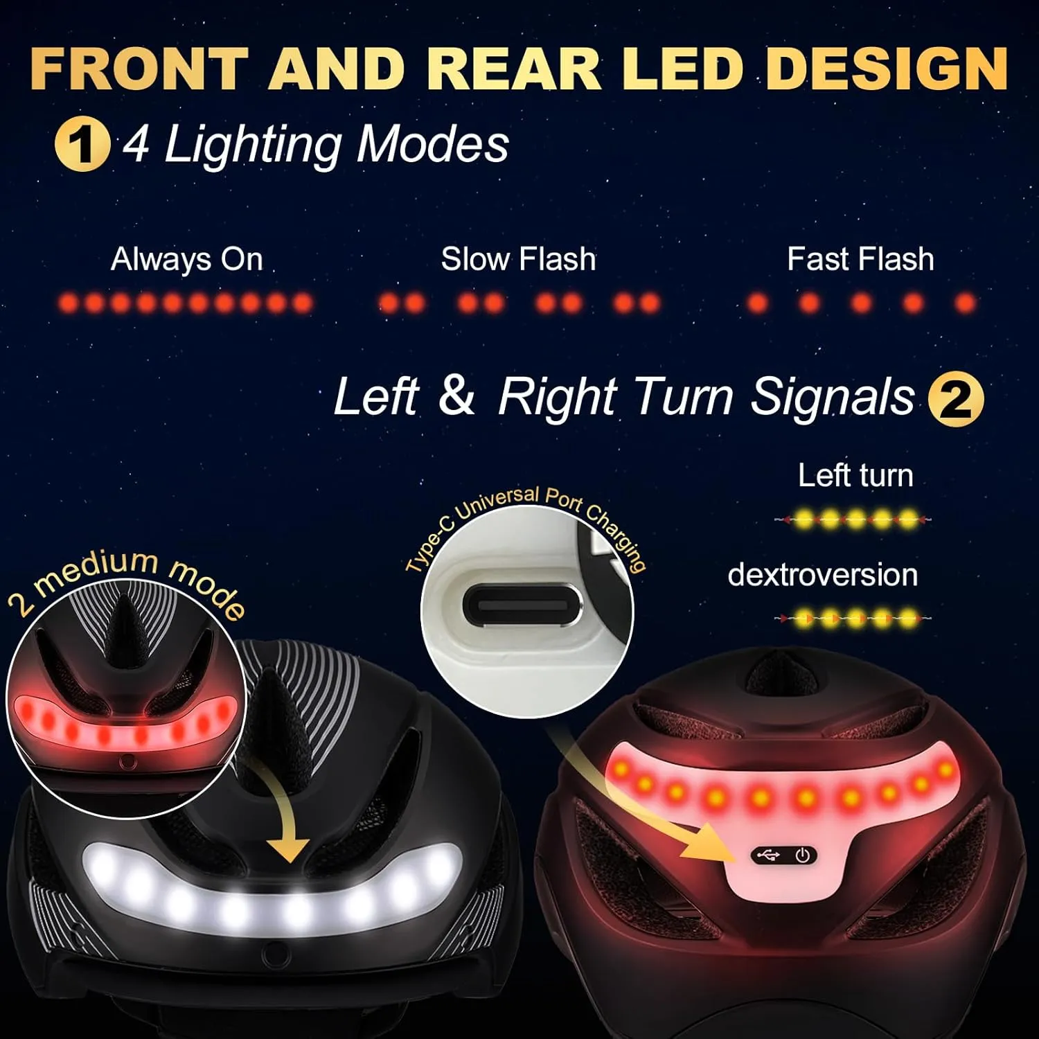 Favoto Bike Helmet with Turn Signals Lights - Smart Helmets for Adults Men Women - CPSC Certified Lightweight Bike Helmets - Road Bicycle E-Bikes MTB Commuter