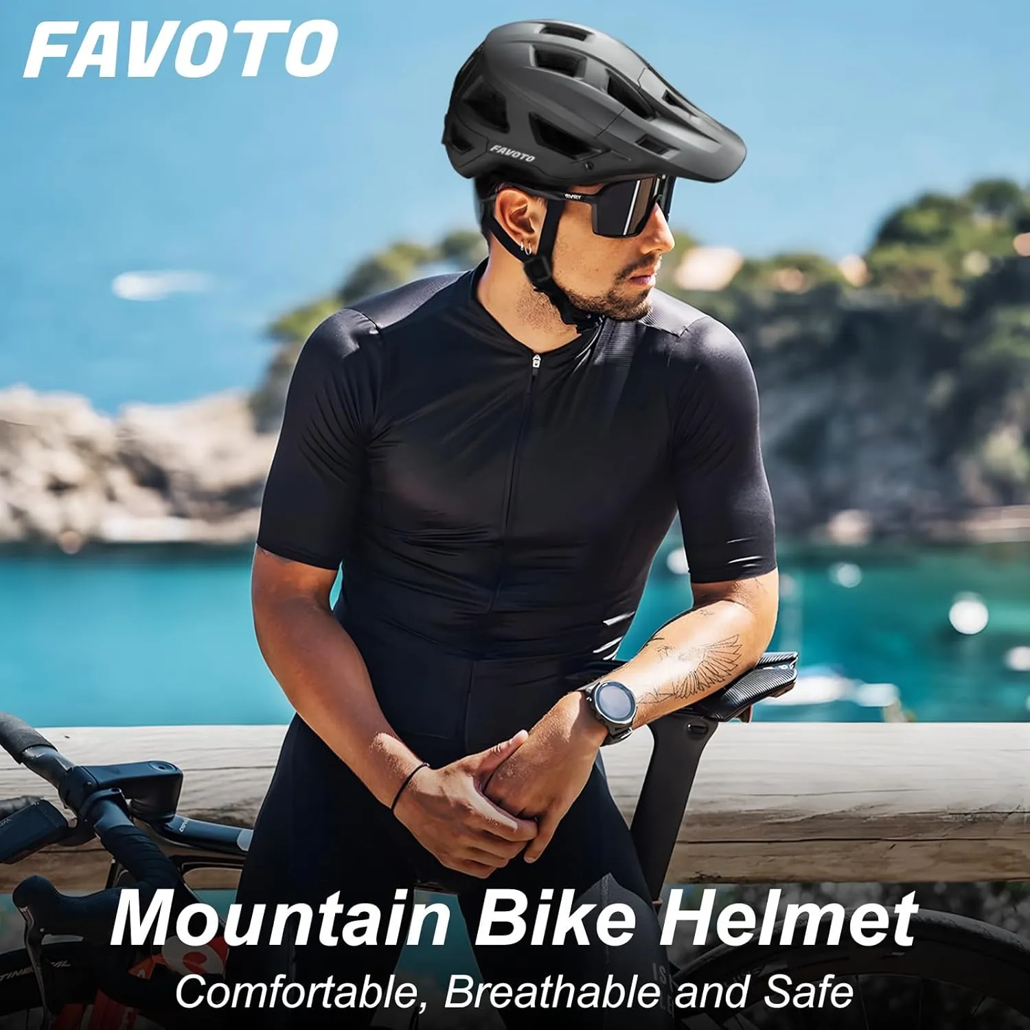 Favoto Mountain Bike Helmet Adult- Dual Shell Lightweight MTB Bicycle Helmet Adjustable for Adults Men Women Youth CPSC Certificated