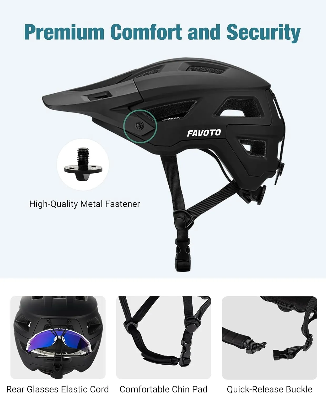 Favoto Mountain Bike Helmet Adult- Dual Shell Lightweight MTB Bicycle Helmet Adjustable for Adults Men Women Youth CPSC Certificated