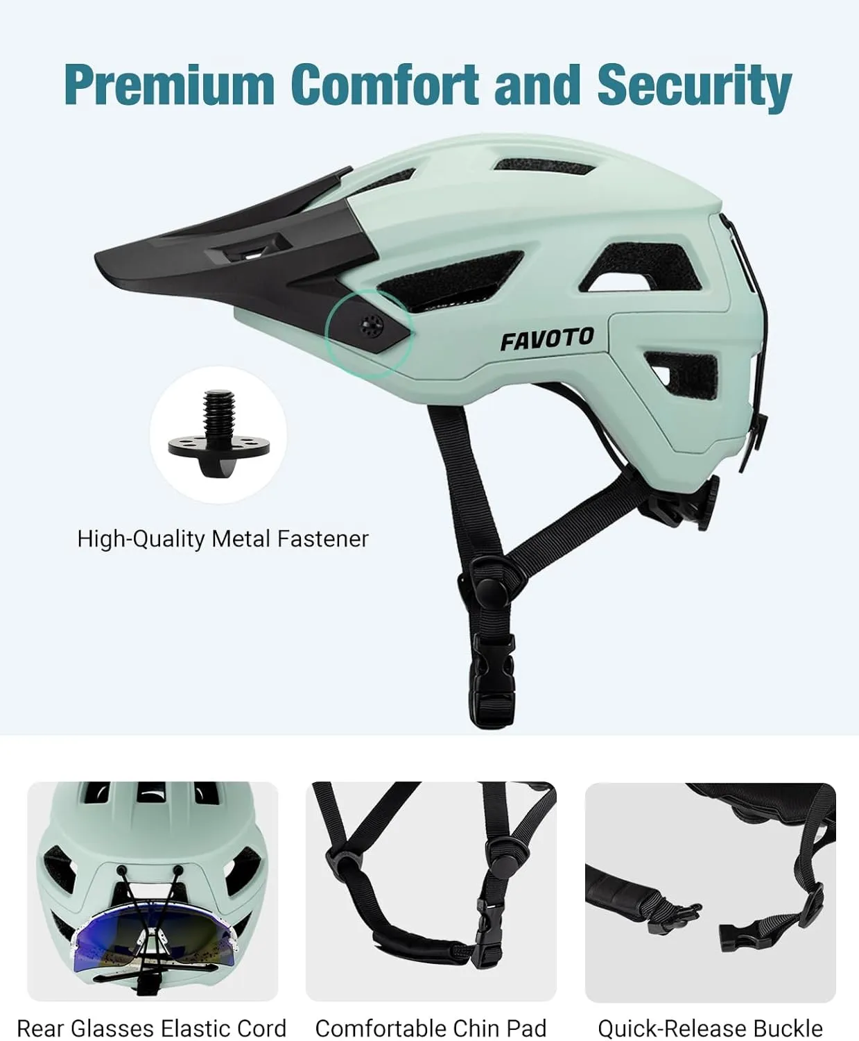 Favoto Mountain Bike Helmet Adult- Dual Shell Lightweight MTB Bicycle Helmet Adjustable for Adults Men Women Youth CPSC Certificated