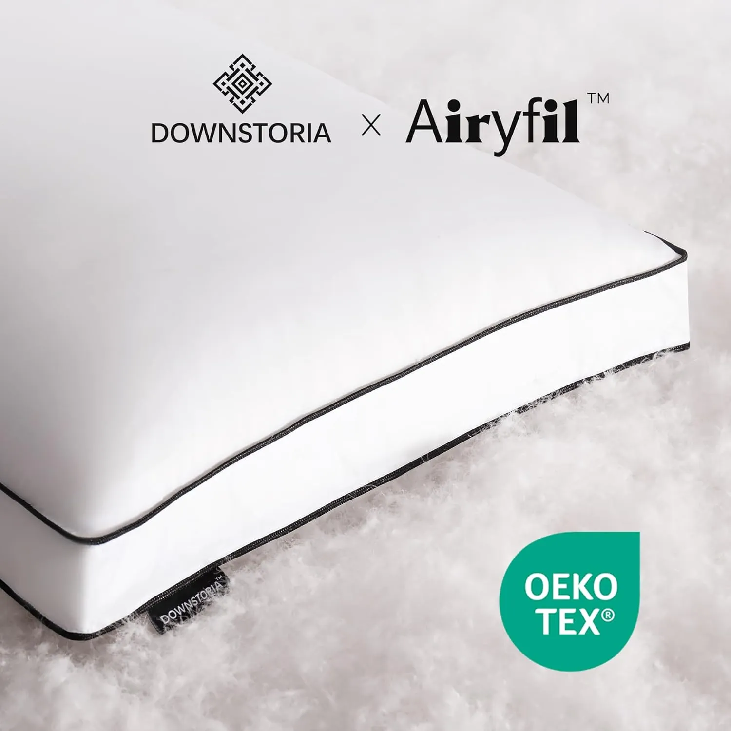 Feather Down Pillows Queen Size Set of 2 with Gusset, Luxury Hotel Collection Bed Pillow 2 Pack, Down Surrounded Gusseted Pillows for Sleeping, Soft for Side, Back Sleepers 20x30 in.