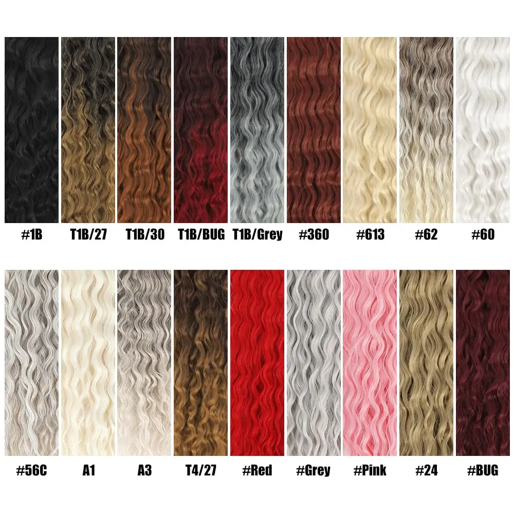 Felek Ocean Wave Crochet Braiding Hair 30inch 3 Packs Blonde Color Long Deep Water Synthetic Wavy Curly Crochet Braids Hair For Black Women (Blonde, 613)
