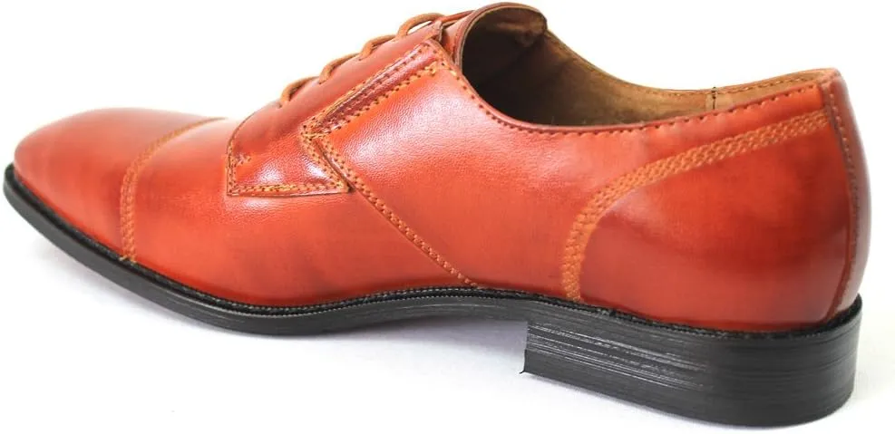 Ferro Aldo Mens Cognac Brown Cap Toe Oxfords Dress Shoes 19283
